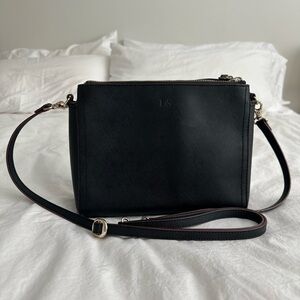 Lo & Sons The Pearl Bag Black Saffiano Leather